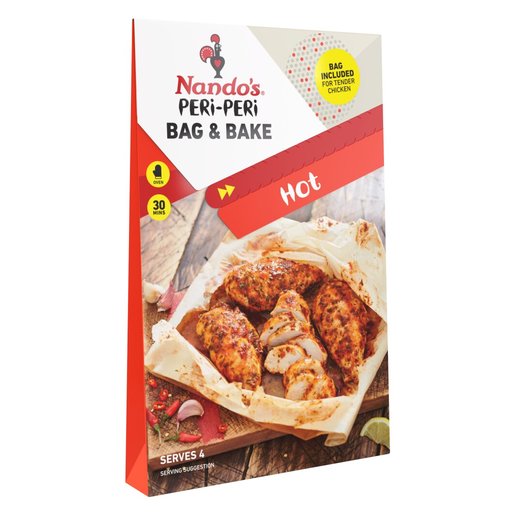 Nando's Peri-Peri Bag & Bake Hot 20g – Bokkies Biltong Inc.