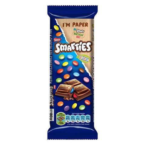 Nestlé Smarties Milk Chocolate Slab 80g