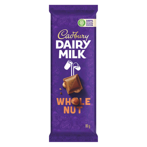 Cadbury Dairy Milk Whole Nut Chocolate Slab 80g