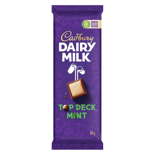 Cadbury Dairy Top Deck Mint Chocolate Slab 80g